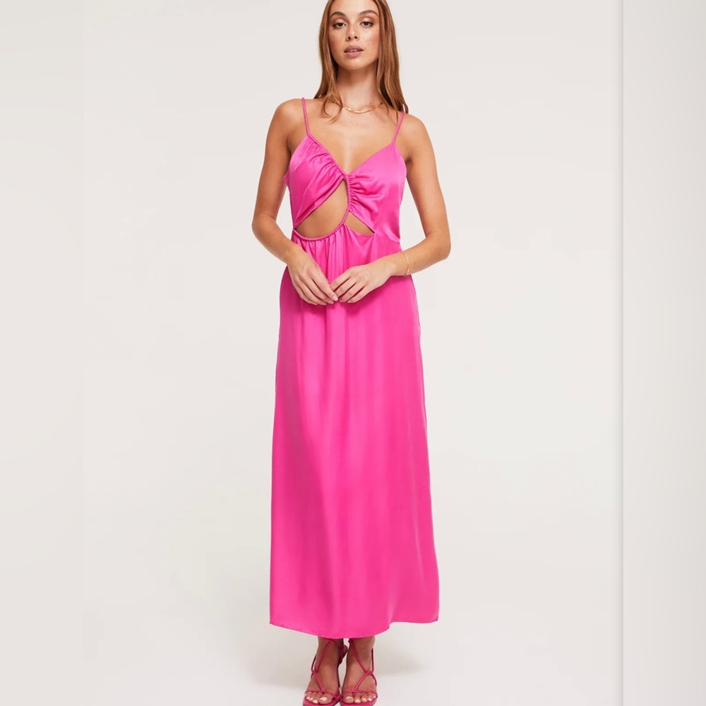 GINIA fuchsia silk dress size S